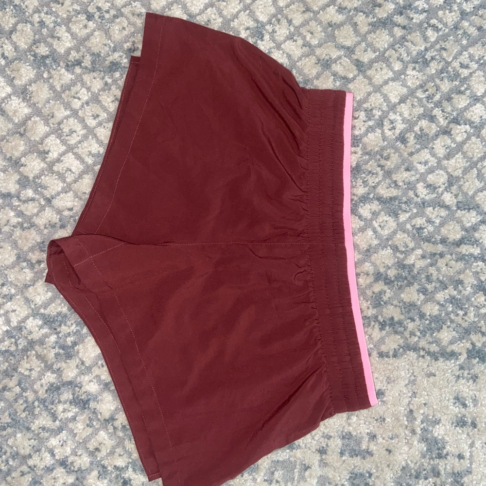 Fabletics Maroon/Neon Pink Shorts